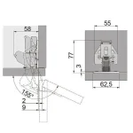 Balama GTV unghi 155 grade cu amortizare - imagine 2