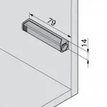 Adaptor cu placuta BLUM dreapta versiunea lunga finisaj alb - imagine 2