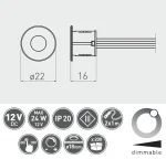 Comutator senzor tactil cu reglarea intensitatii lumini (dimmer) finisaj alb - imagine 2