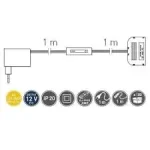 Transformator pentru led clip sticla cu intrerupator si distribuitor pentru 6 leduri - imagine 2