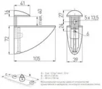 Suport polita Pelikan cu clema pentru lemn si sticla finisaj crom 105mm - imagine 2