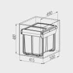 Cos gunoi incorporabil cu extragere totala finisaj antracit pentru corp de 450 - imagine 2