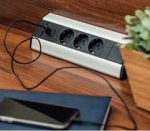 munkalapra szerelheto konnektor harom 220v aljzattal es ket USB aljzattal