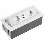 munkalapba sullyesztheto konnektor harom 220v aljzattal es 2db usb aljzattal