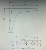 Picior pentru mobila h150 fara posibilitate de reglare pe inaltime finisaj auriu FS019 - imagine 2