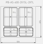 Cus gunoi patru compartimente pentru sertare cu extragere totala corp 600mm finisaj gri inchis - imagine 2