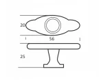 Buton maner oval Afion finisaj gri antichizat - imagine 2