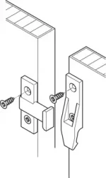Häfele Keku, conector fixare pe placa, îmbinare la 180̊ - imagine 2