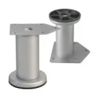 Picior metalic reglabil cilindric H100 finisaj aluminiu