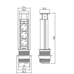 Kihuzhato 3x220v munkapultba sullyesztheto konektor - Image 2