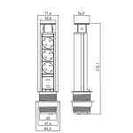 Priza turn rectractabil incorporabil pentru blat cu 3 prize 220v +1usb capac finisaj negru - imagine 2