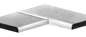 Profil imbinare blat drept cu rotund finisaj alb pentru blat de 600mm grosime 38mm