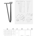 Picior de masa cafea ARTO inaltime H711 finisaj negru - imagine 2
