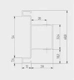 Profil maner tip gola verticala folosita la aplicatii fara maner pentru doua usi finisaj negru 3m - imagine 2