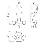 Toled harom agu kromozott akaszto - Image 2