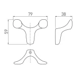 CUIER PENTRU HAINE TOLEDO CU DOUA BRATE FINISAJ ALU - imagine 2