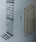 Cos coloana pentru sticla de vin corp de 150mm cu amortizare - imagine 2