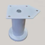 Picior alb metalic cilindric H50