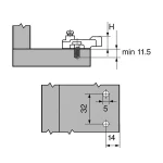 Blum modul placuta lezena brat scurt - imagine 2