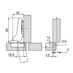 Blum balama clip 100 semiaplicat fara arc - imagine 2