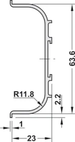 Profil maner orizontal gola tip C aluminiu 3ml - imagine 3