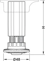 Picior Häfele AXILO 48 soclu reglabil H60 - imagine 2