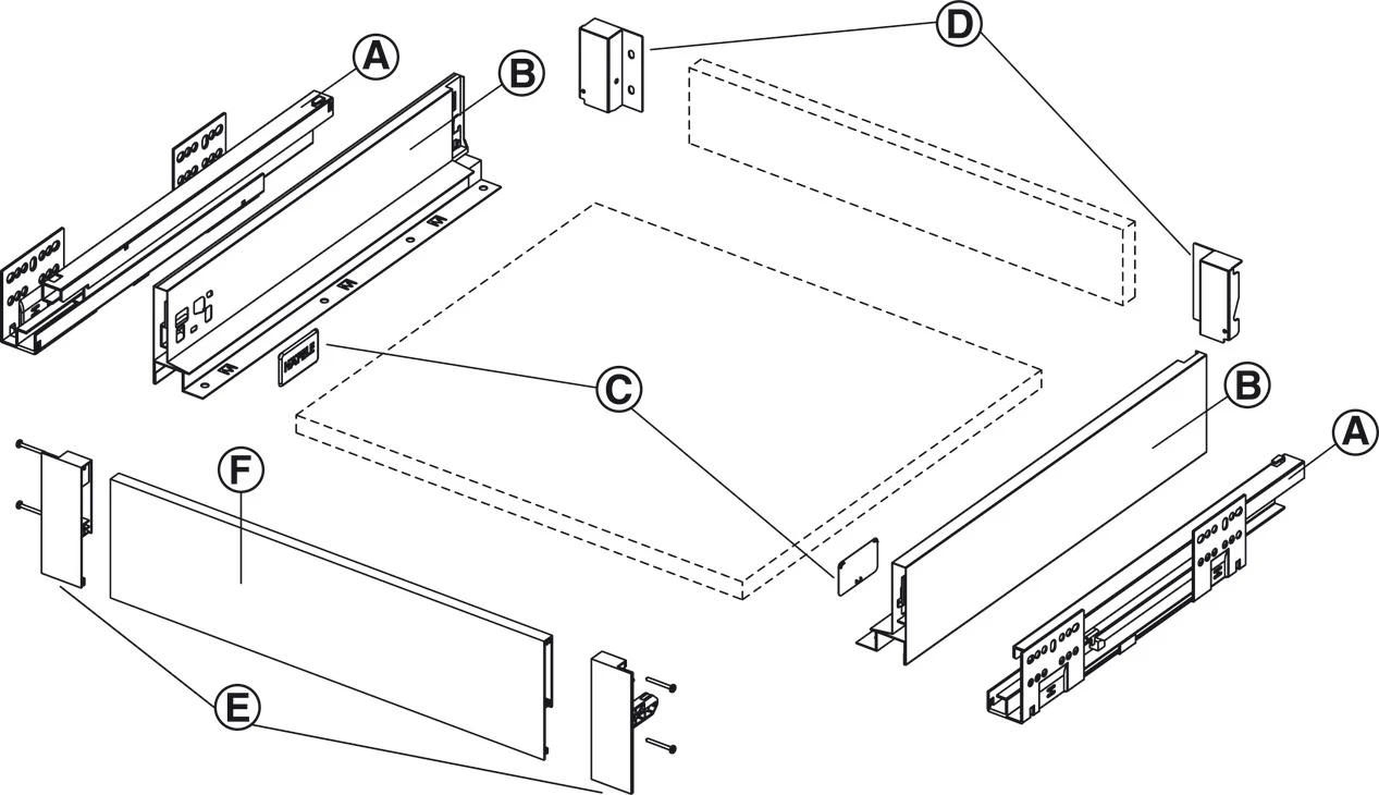 514.09.290 1 Cuplaj front interior antracit Häfele Matrix Box S Slim 16/84mm - imagine 1