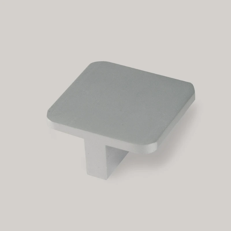 718-aluminiu Buton maner Quadro 40x40 aluminiu mat - imagine 1