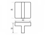 Buton maner Quadro 40x40 alb mat - imagine 2