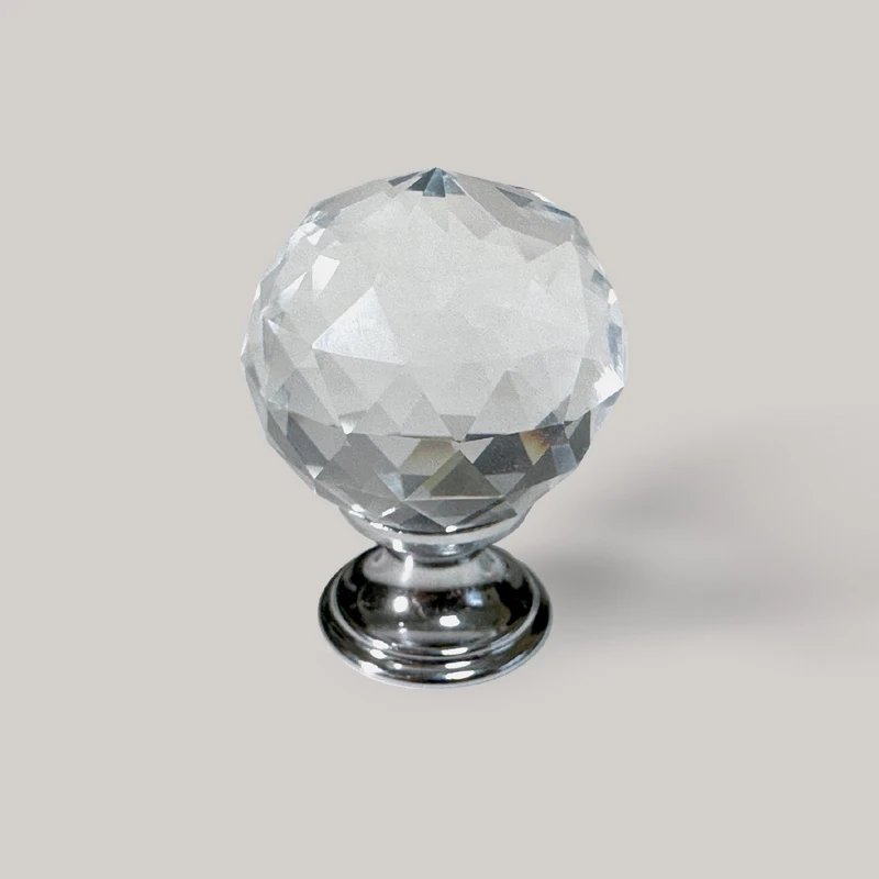 Buton-Richy-cristal Buton rotund glam cristal transparent diamentru 30mm - imagine 1