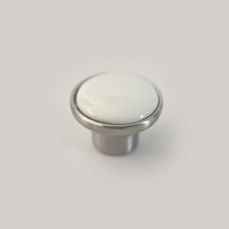 CS8904-INOX Buton cs8904 diametru 32mm portelan cu inox - imagine 1