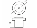 Buton cs8904 diametru 32mm portelan cu negru - imagine 2